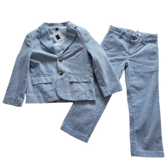 Janie and Jack Other - NWT Janie and Jack Seersucker Pinstriped Blazer and Pants Size 4 Boys